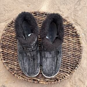 Hey Dude Lea Fur Grey Ankle Booties Gray Women's Size 7